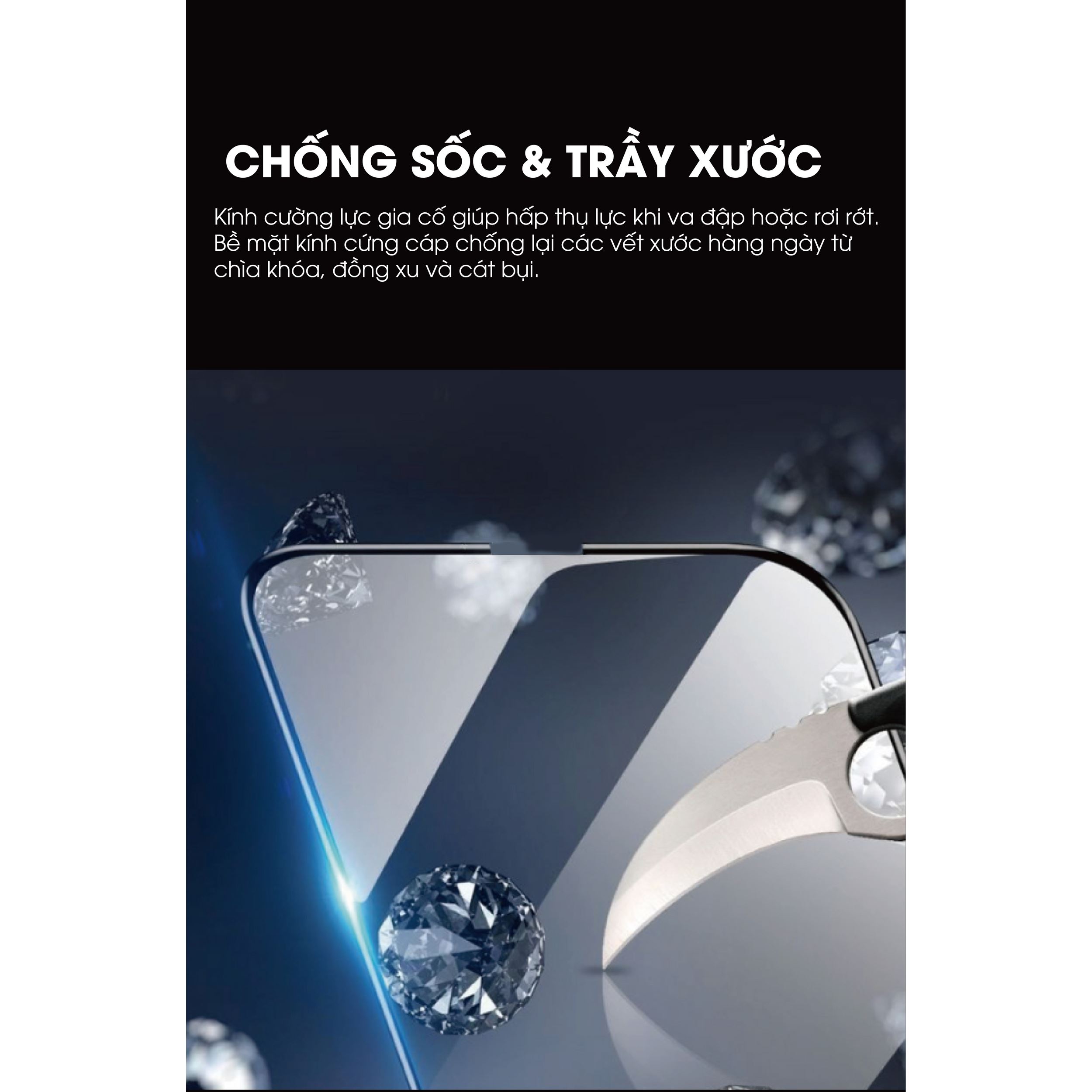 Miếng dán kính cường lực Sapphire iPhone 18 Pro Max Mipow IRONBULL BJ817-BK Màu Trắng
