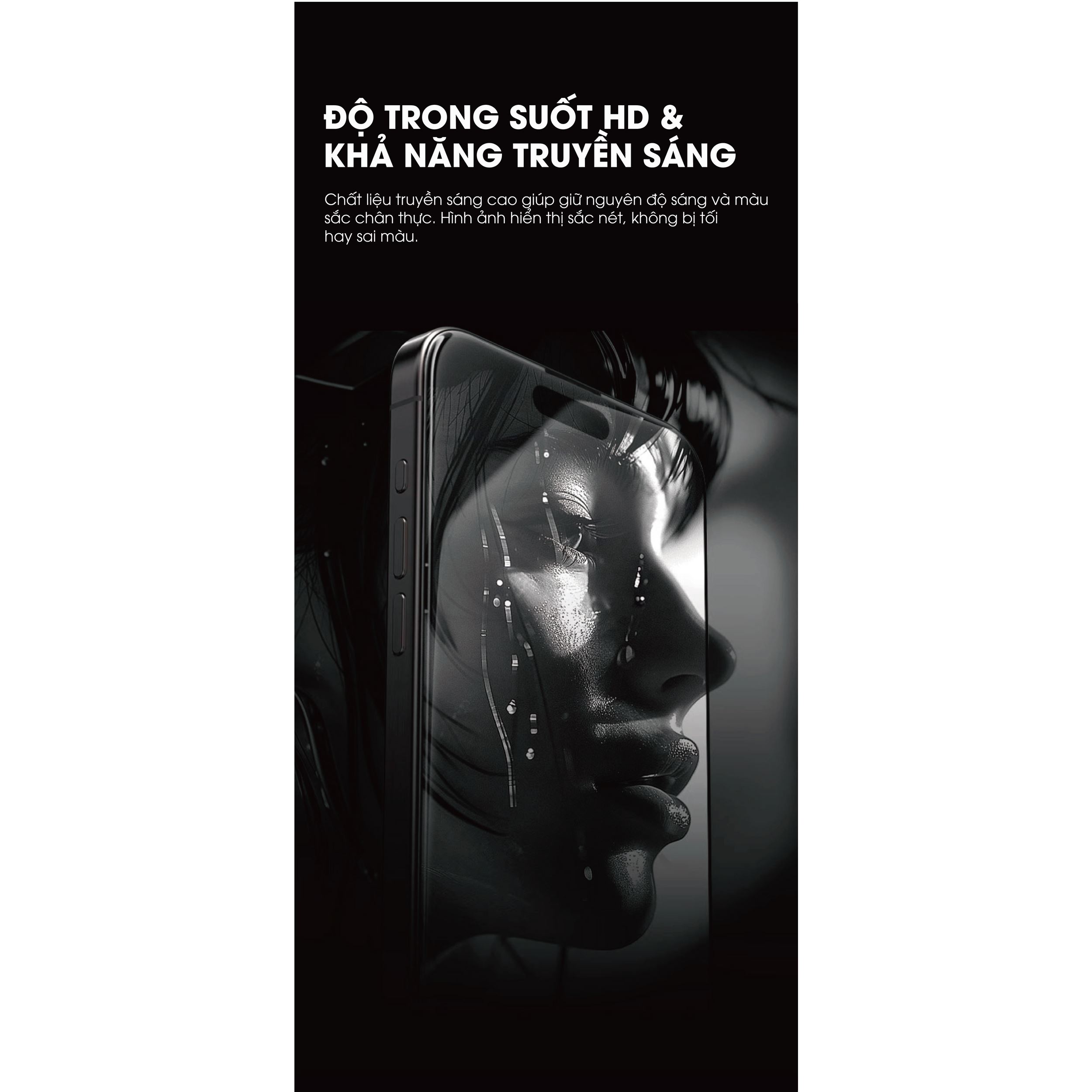 Miếng dán kính cường lực Sapphire iPhone 18 Pro Max Mipow IRONBULL BJ817-BK Màu Trắng