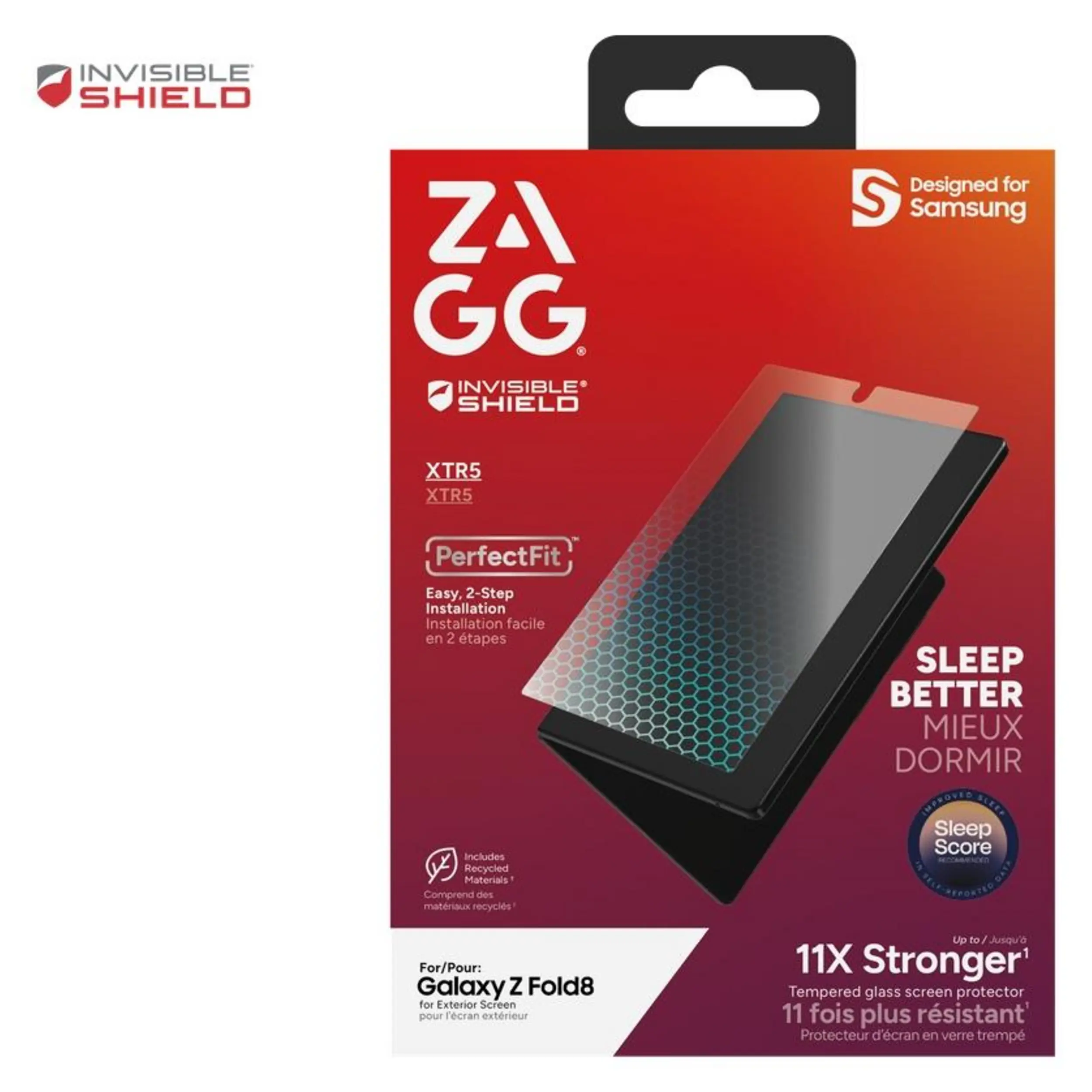 Miếng dán kính cường lực Galaxy Z Fold8 ZAGG InvisibleShield XTR5 Elite Màu Trắng
