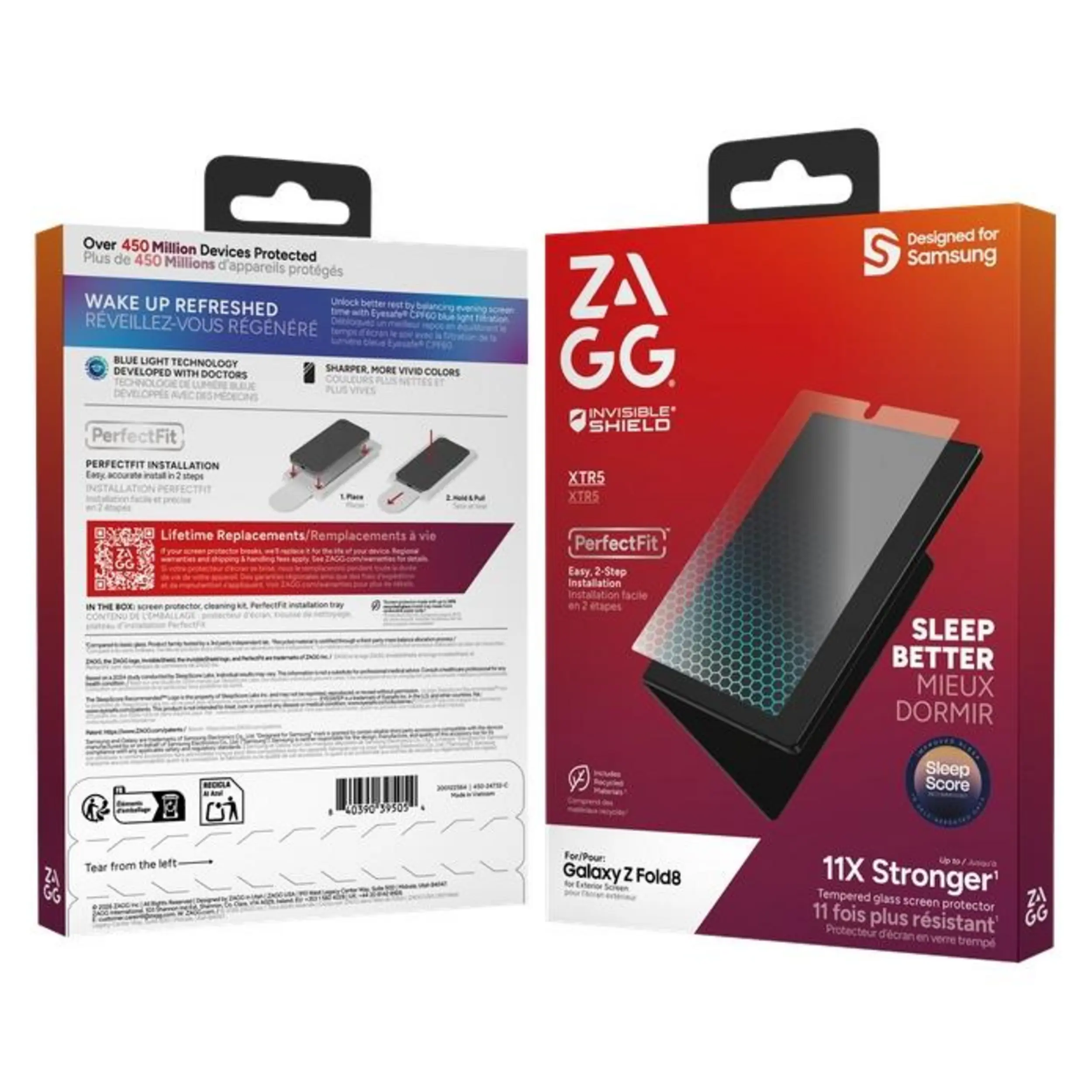 Miếng dán kính cường lực Galaxy Z Fold8 ZAGG InvisibleShield XTR5 Elite Màu Trắng
