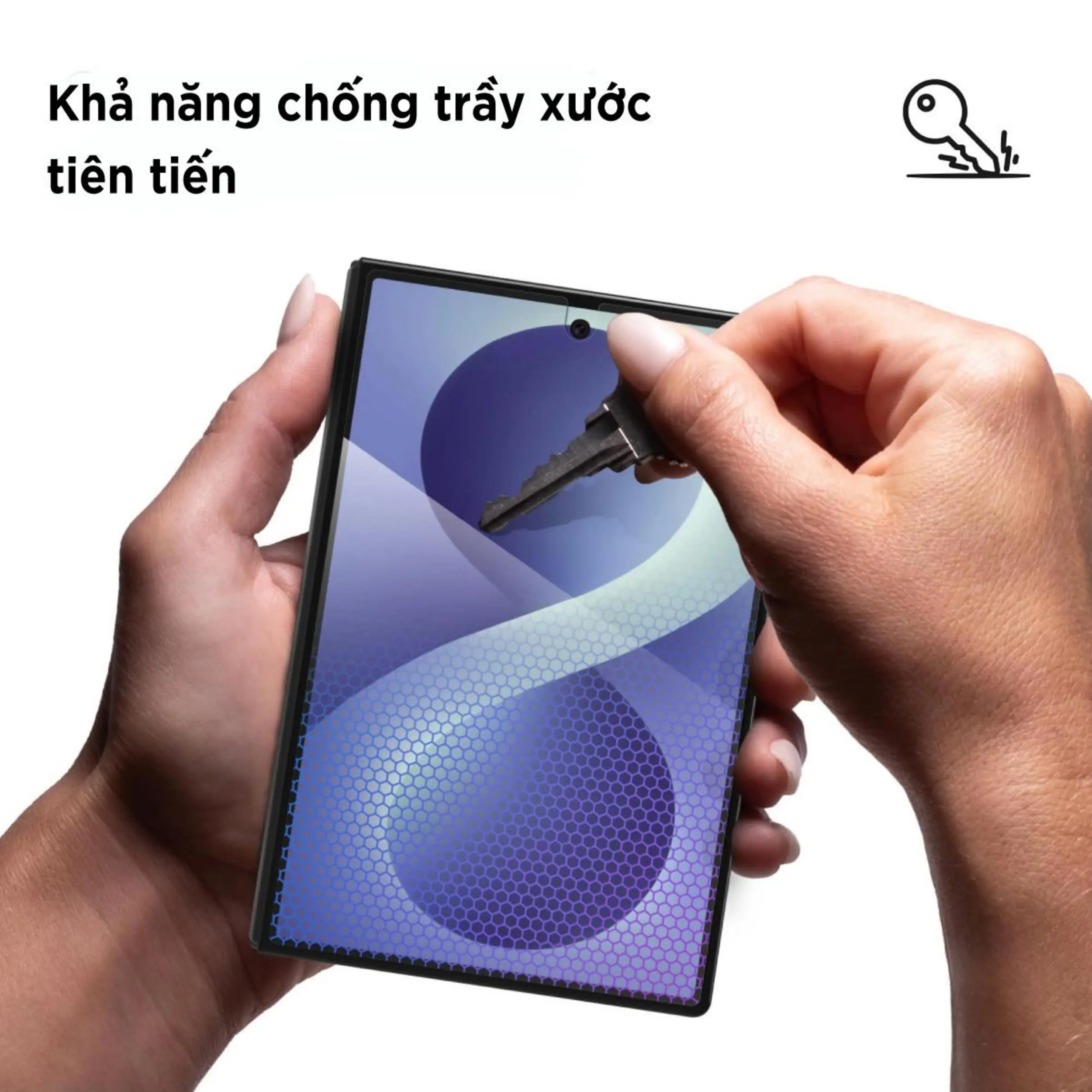 Miếng dán kính cường lực Galaxy Z Flip8 ZAGG InvisibleShield XTR5 Elite Màu Trắng