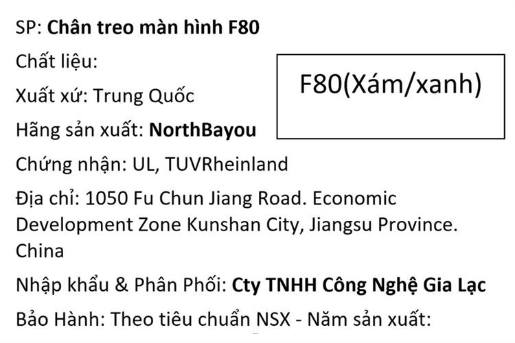 Giá treo màn hình North Bayou NB-F80 Màu Xám xanh