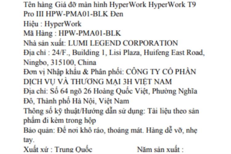 Giá treo màn hình HyperWork T9 Pro III Màu Đen