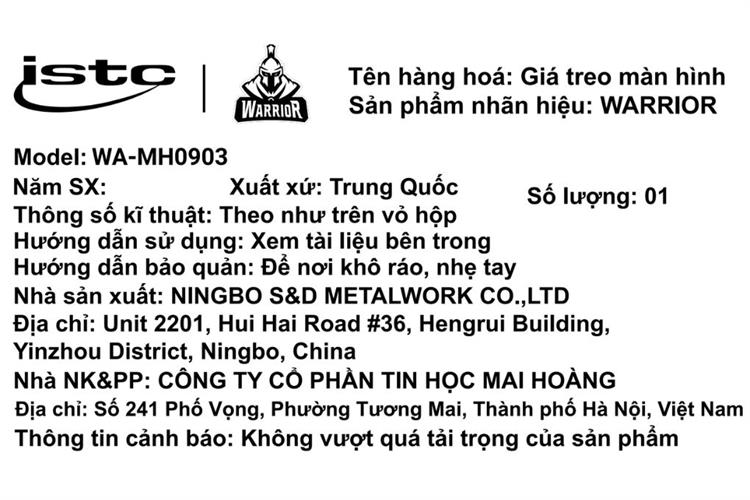 Giá treo màn hình WARRIOR WA MH0903 Màu Trắng - Hồng