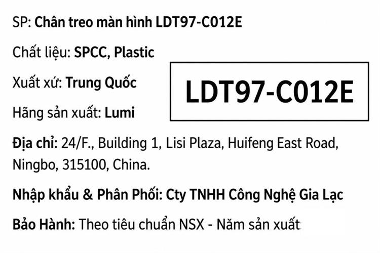 Giá treo màn hình Brateck LDT97-C012E Đen Màu Đen