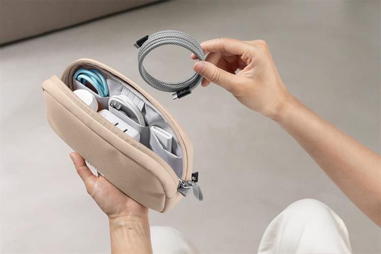 Túi phụ kiện Tomtoc Electronic Accessory Pouch 1L T12S1 Màu Màu be