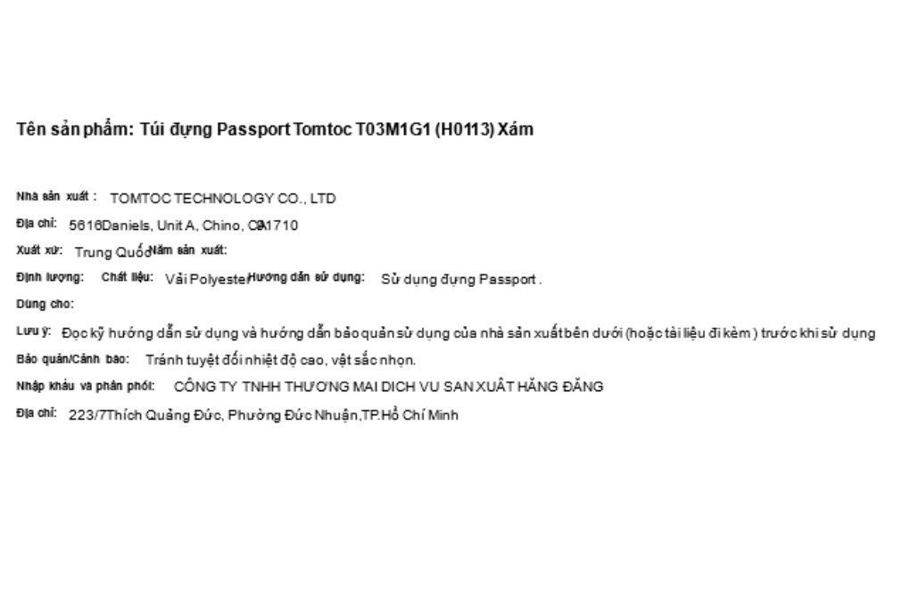 Túi đựng Passport Tomtoc H0113D1 - 7
