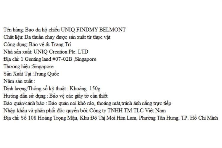 Bao da hộ chiếu UNIQ Findmy Belmont Màu Nâu