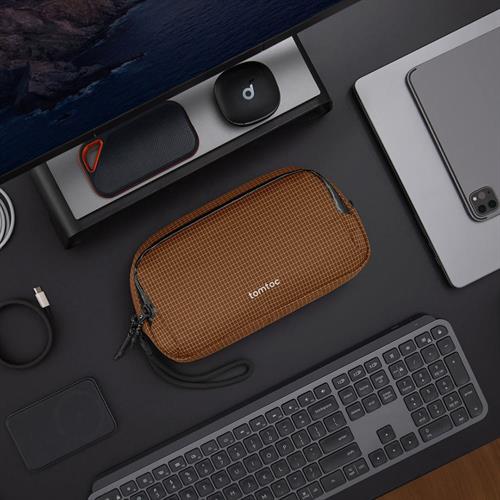 Túi đựng phụ kiện Tomtoc Premium Light-T12 Tech Organizer T12M1K1 Màu Nâu