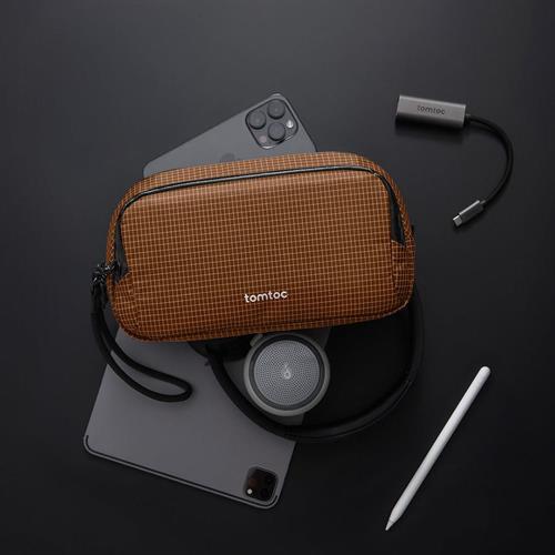 Túi đựng phụ kiện Tomtoc Premium Light-T12 Tech Organizer T12M1K1 Màu Nâu