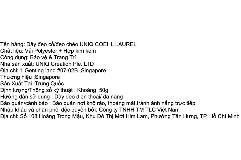 Dây đeo chéo UNIQ Coehl Laurel Universal Trắng Ngà Màu Trắng