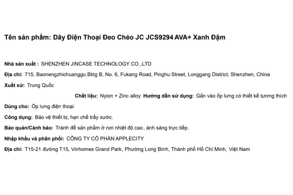 Dây đeo chéo AVA+ Xanh đậm JC JCS9294 Màu Xanh Dương