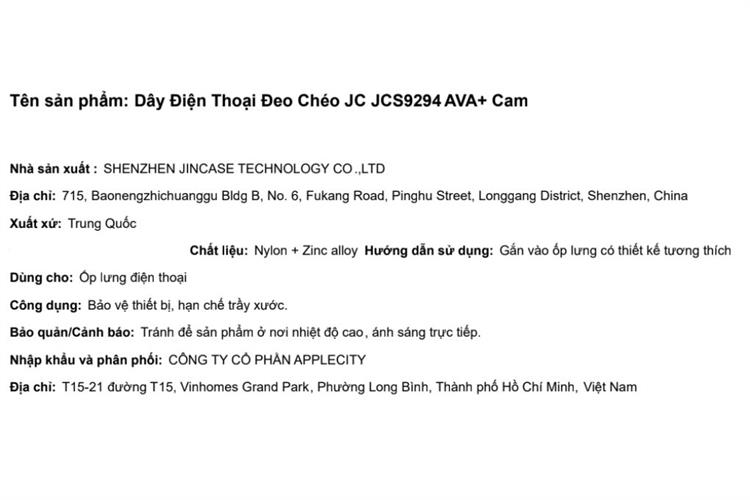 Dây đeo chéo AVA+ Cam JC JCS9294 Màu Cam