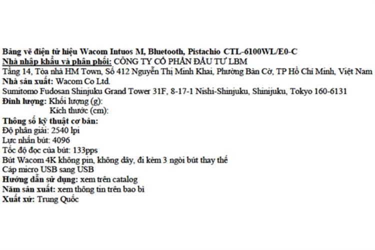 Bảng vẽ điện tử Wacom Intuos M Bluetooth CTL-6100WL/E0-C Màu Đen - Xanh lá