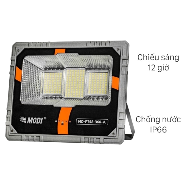 Đèn pha năng lượng mặt trời nhôm Modi MD-PT58-360-W