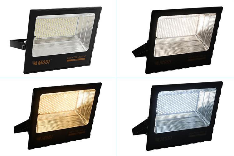 Đèn pha năng lượng mặt trời Modi MD-PT08-300-W Màu Đen