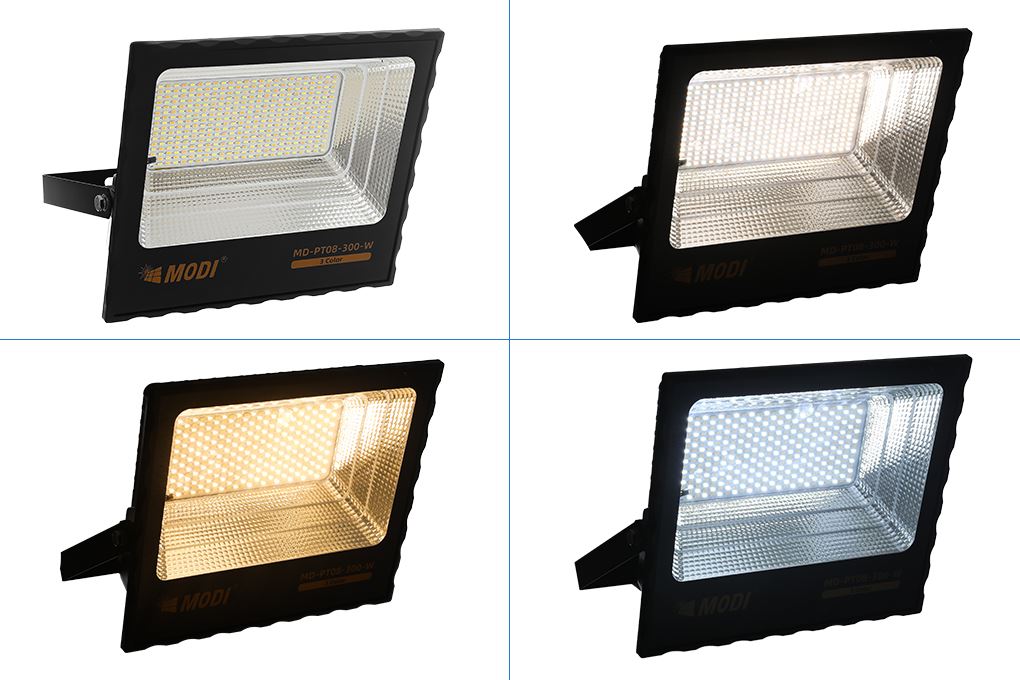 Đèn pha năng lượng mặt trời Modi MD-PT08-300-W Màu Đen