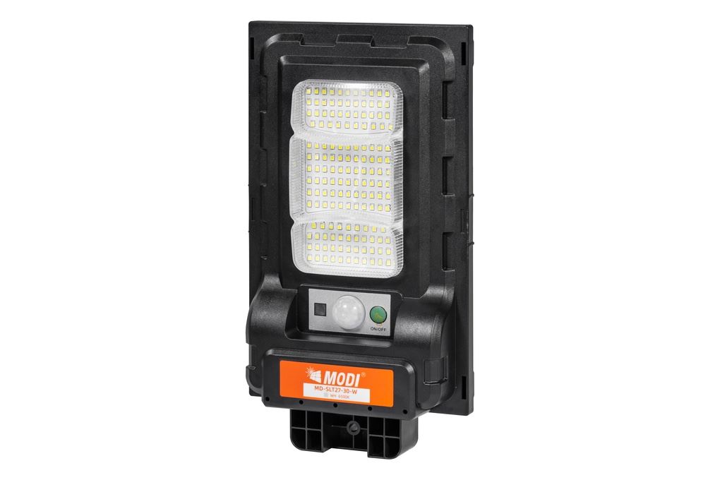 Đèn đường liền thể năng lượng mặt trời Modi MD-SLT27-30-WH Màu Đen