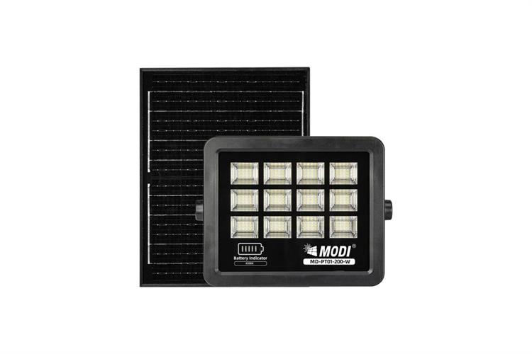 Đèn pha năng lượng mặt trời Modi MD-PT01-200-W Màu Đen