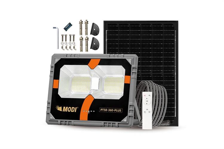 Đèn pha năng lượng mặt trời Modi MD-PT58-360-PLUS Màu Xám