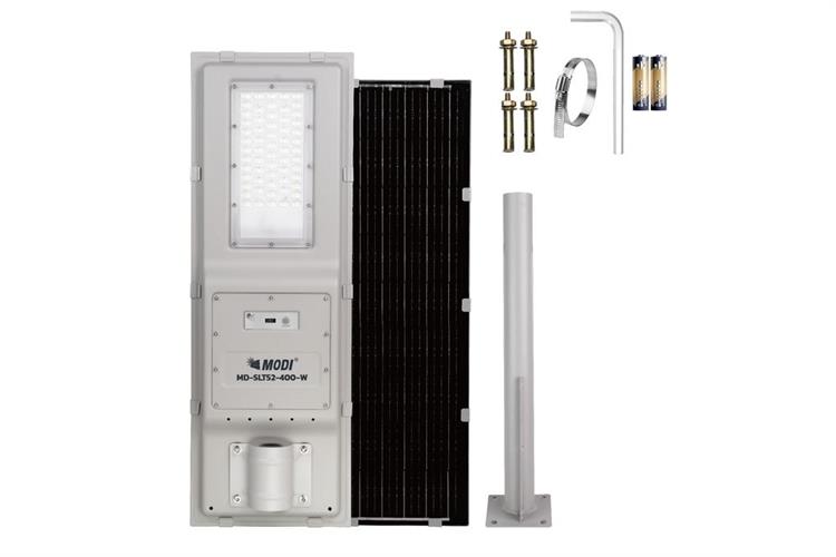 Đèn đường liền thể năng lượng mặt trời Modi MD-SLT52-400-W Màu Xám