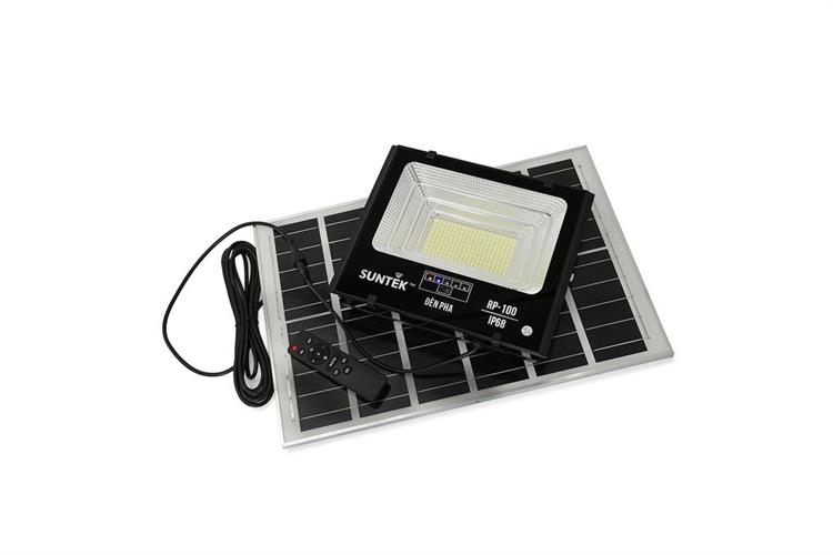 Đèn pha năng lượng mặt trời nhôm SUNTEK RP-100 14.4W Màu Đen