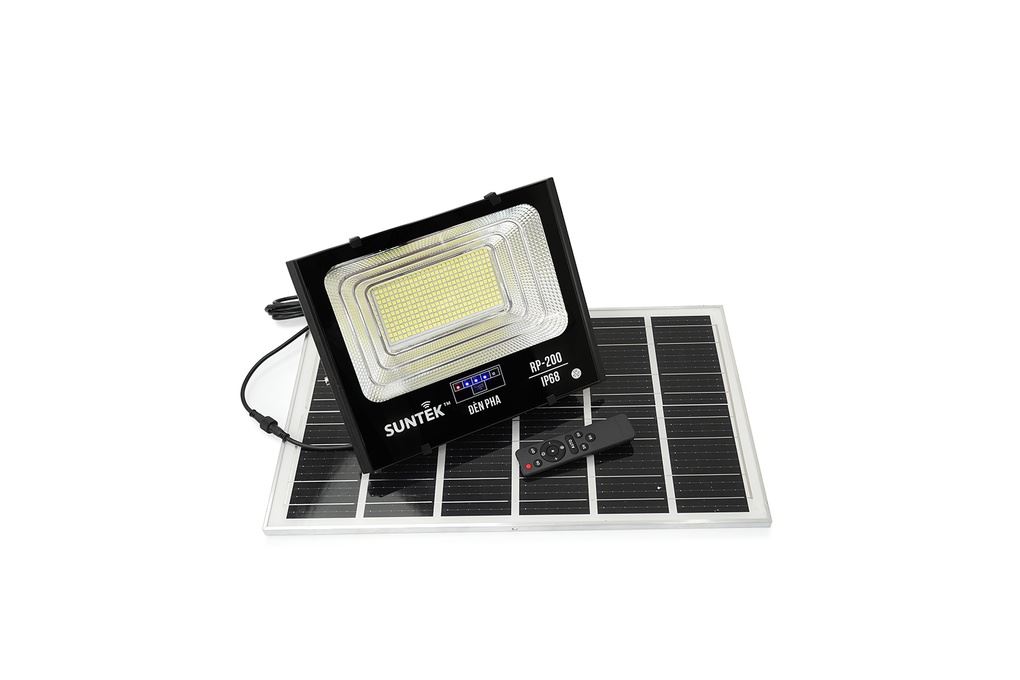 Đèn pha năng lượng mặt trời nhôm SUNTEK RP-200 Màu Đen