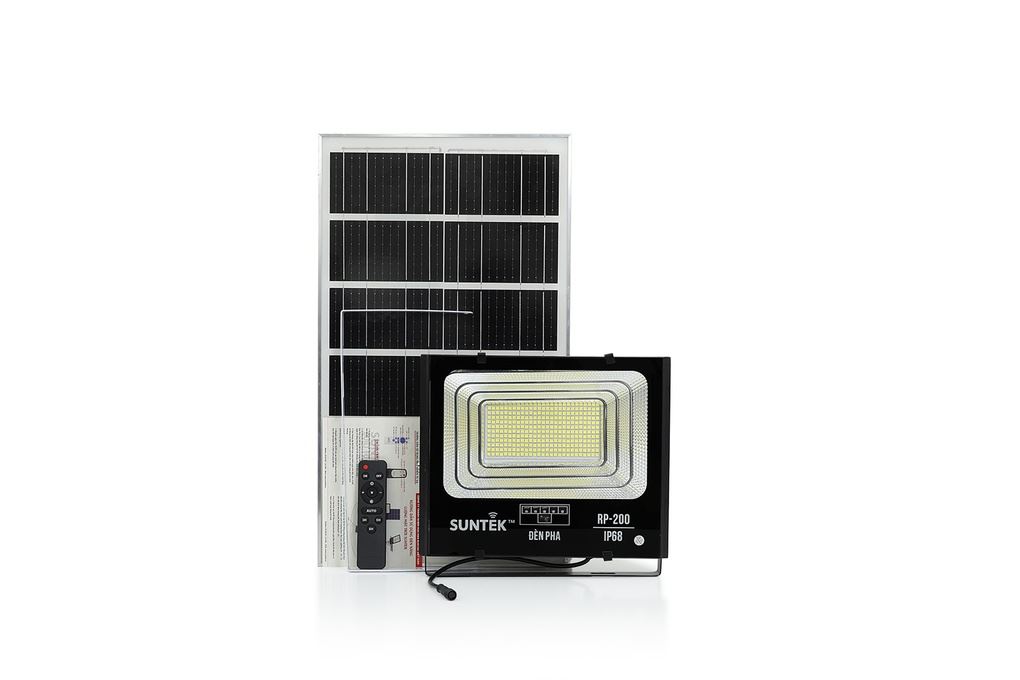 Đèn pha năng lượng mặt trời nhôm SUNTEK RP-200 Màu Đen