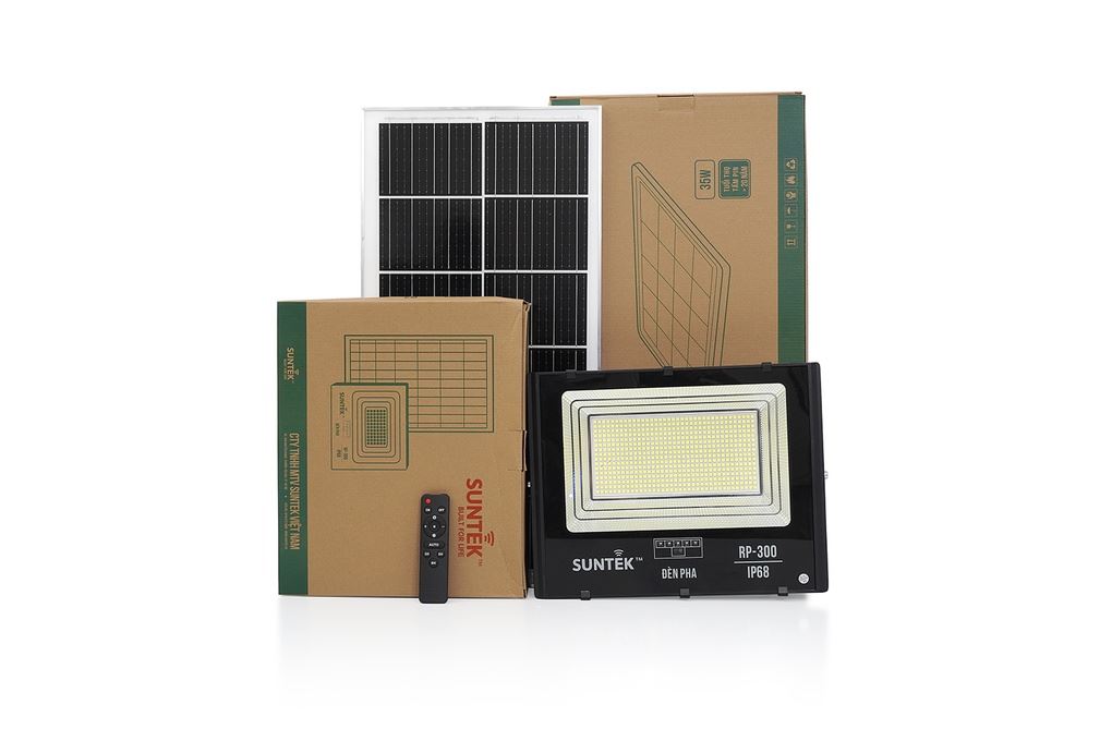 Đèn pha năng lượng mặt trời nhôm SUNTEK RP-300 Màu Đen