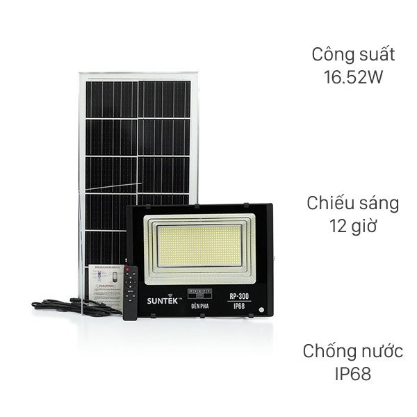 Đèn pha năng lượng mặt trời nhôm SUNTEK RP-300 19.52W