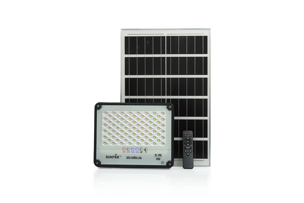 Đèn pha năng lượng mặt trời nhôm SUNTEK RL-200 Màu Đen