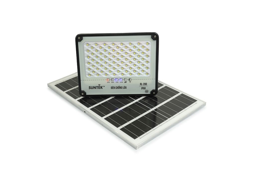 Đèn pha năng lượng mặt trời nhôm SUNTEK RL-200 Màu Đen