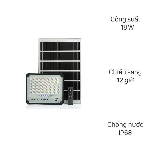 Đèn pha năng lượng mặt trời nhôm SUNTEK RL-200 18W