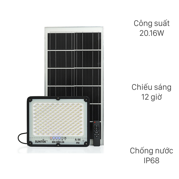 Đèn pha năng lượng mặt trời nhôm SUNTEK RL-300 20.16W