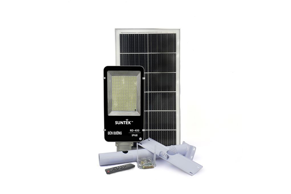 Đèn đường năng lượng mặt trời nhôm SUNTEK RD-400 Màu Đen