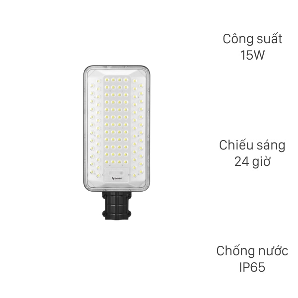 Đèn đường năng lượng mặt trời nhôm Goneo GN-A600C-AS 21W