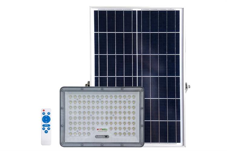 Đèn pha năng lượng mặt trời nhôm Hotwell HW-FL-05-200W Màu Đen