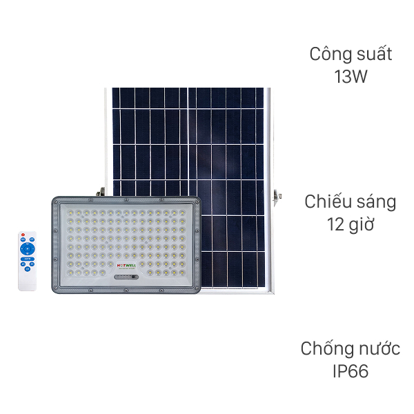 Đèn pha năng lượng mặt trời nhôm Hotwell HW-FL-05-200W