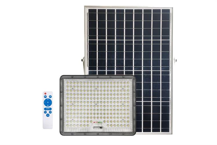 Đèn pha năng lượng mặt trời nhôm Hotwell HW-FL-05-400W Màu Đen
