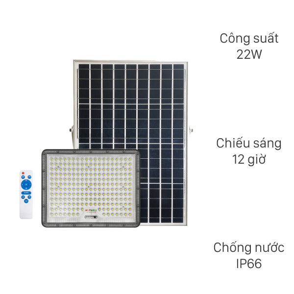 Đèn pha năng lượng mặt trời nhôm Hotwell HW-FL-05-400W