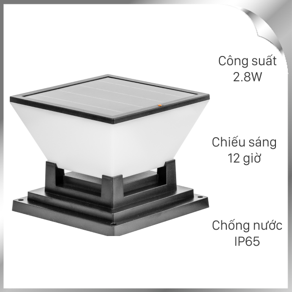 Đèn trụ cổng năng lượng mặt trời Modi MD-SPL-G260 3C