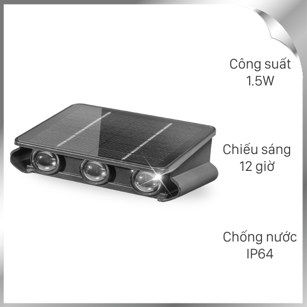 Đèn hắt tường năng lượng mặt trời Modi MD-SWL-V6-PRO WW