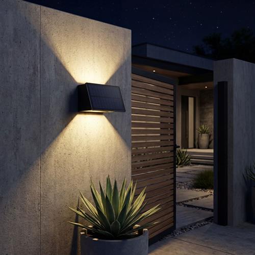 Đèn hắt tường năng lượng mặt trời Modi MD-SOLAR-W7005 WW Màu Đen