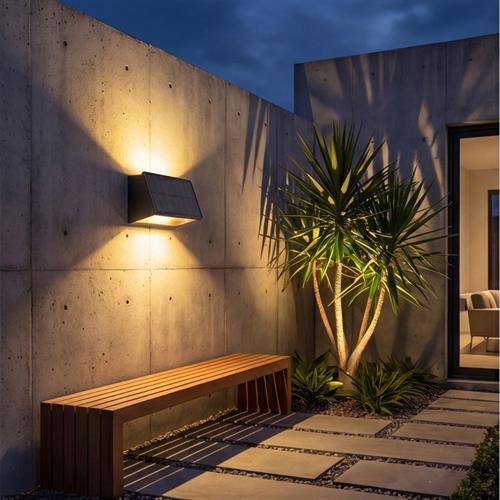 Đèn hắt tường năng lượng mặt trời Modi MD-SOLAR-W7005 WW Màu Đen