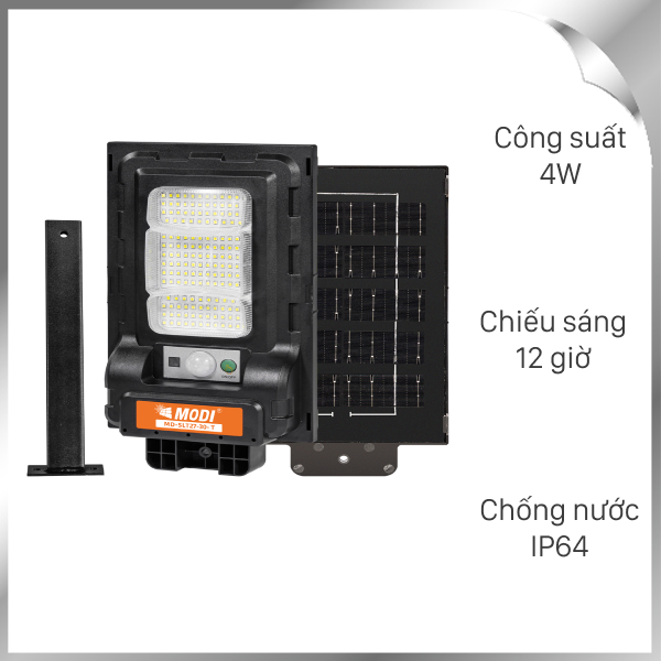Đèn đường liền thể năng lượng mặt trời Modi MD-SLT27-30-W WW
