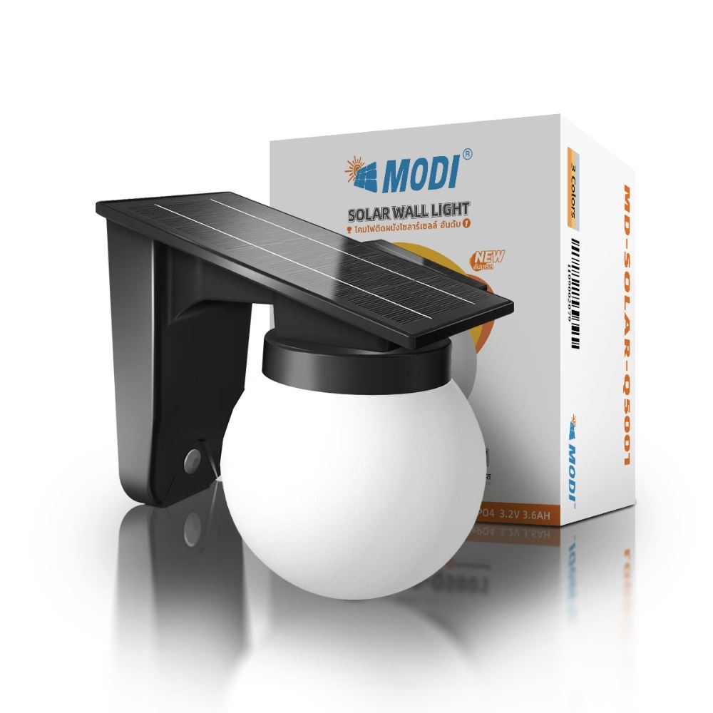 Đèn tường năng lượng mặt trời Modi MD-SOLAR-Q5001 3C Màu Trắng