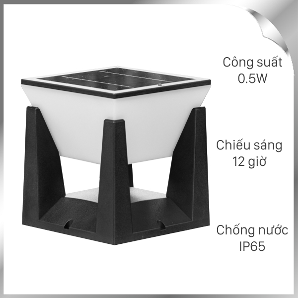 Đèn trụ cổng năng lượng mặt trời Modi MD-SPL-F100 WW+WH