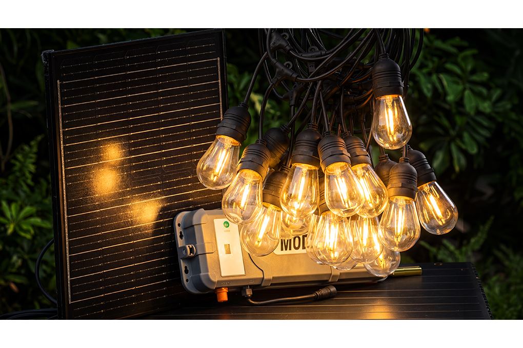 Đèn dây trang trí năng năng lượng mặt trời Modi MD-SLB-10M20B SUPER WW Màu Đen
