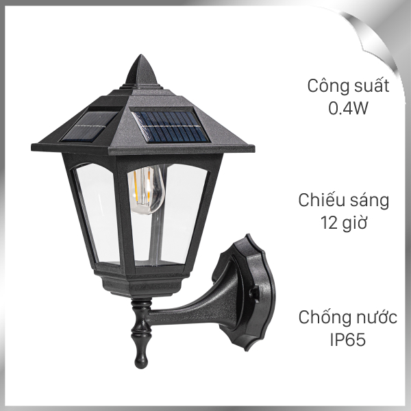 Đèn trụ cổng năng lượng mặt trời Modi MD-GFB-B WW
