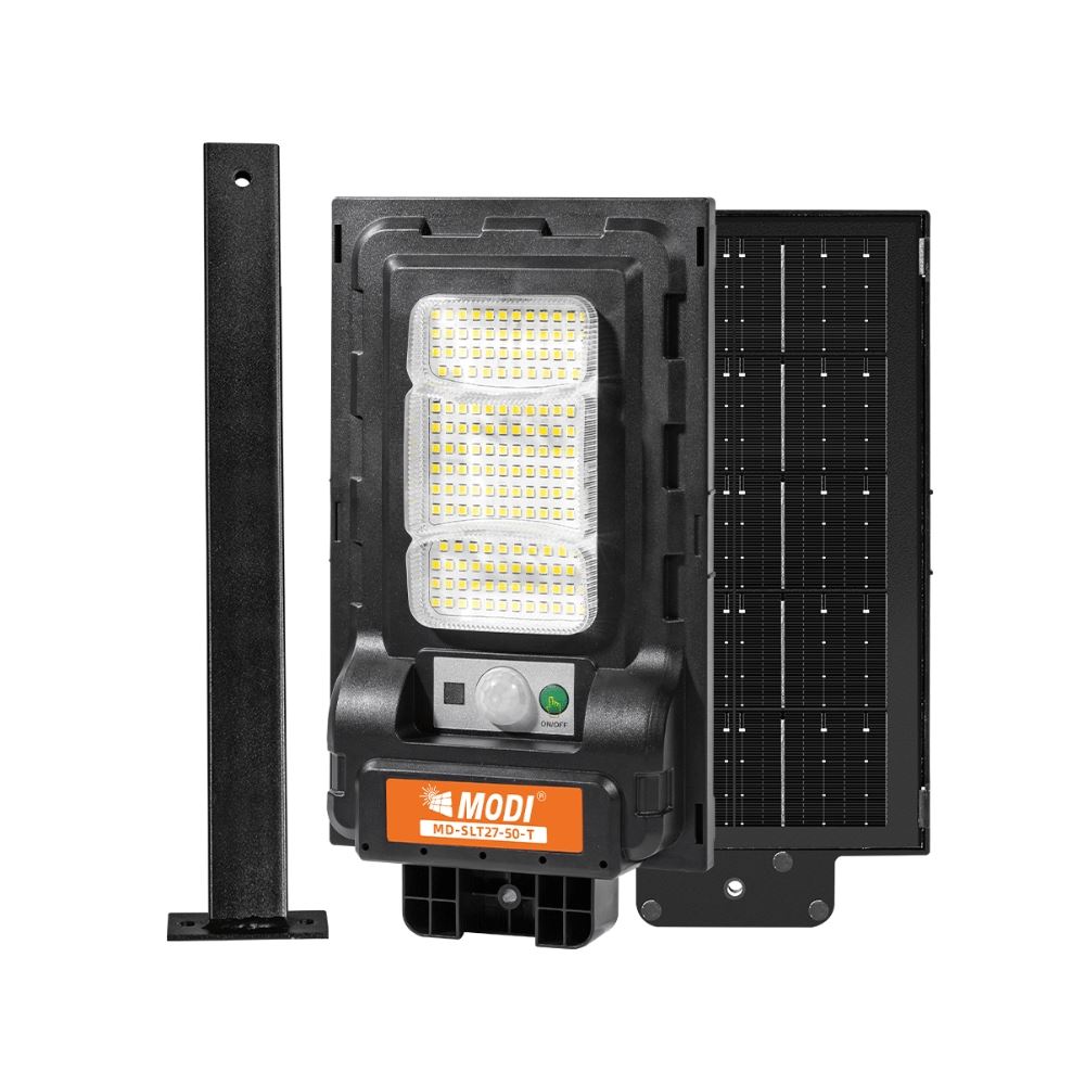 Đèn đường liền thể năng lượng mặt trời Modi MD-SLT27-50-T WH Màu Đen
